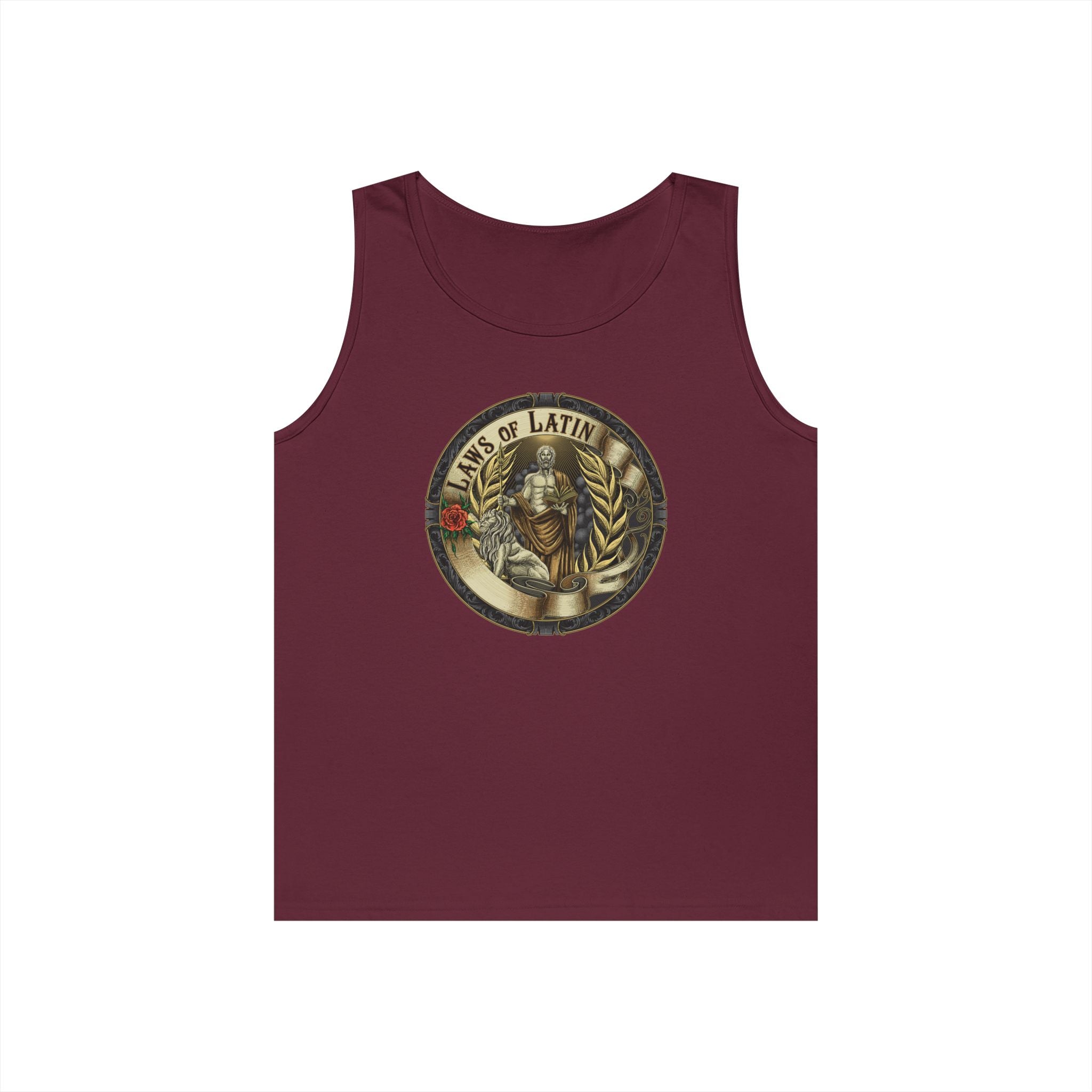 Laws of Latin Maroon Muscle Tee for Men