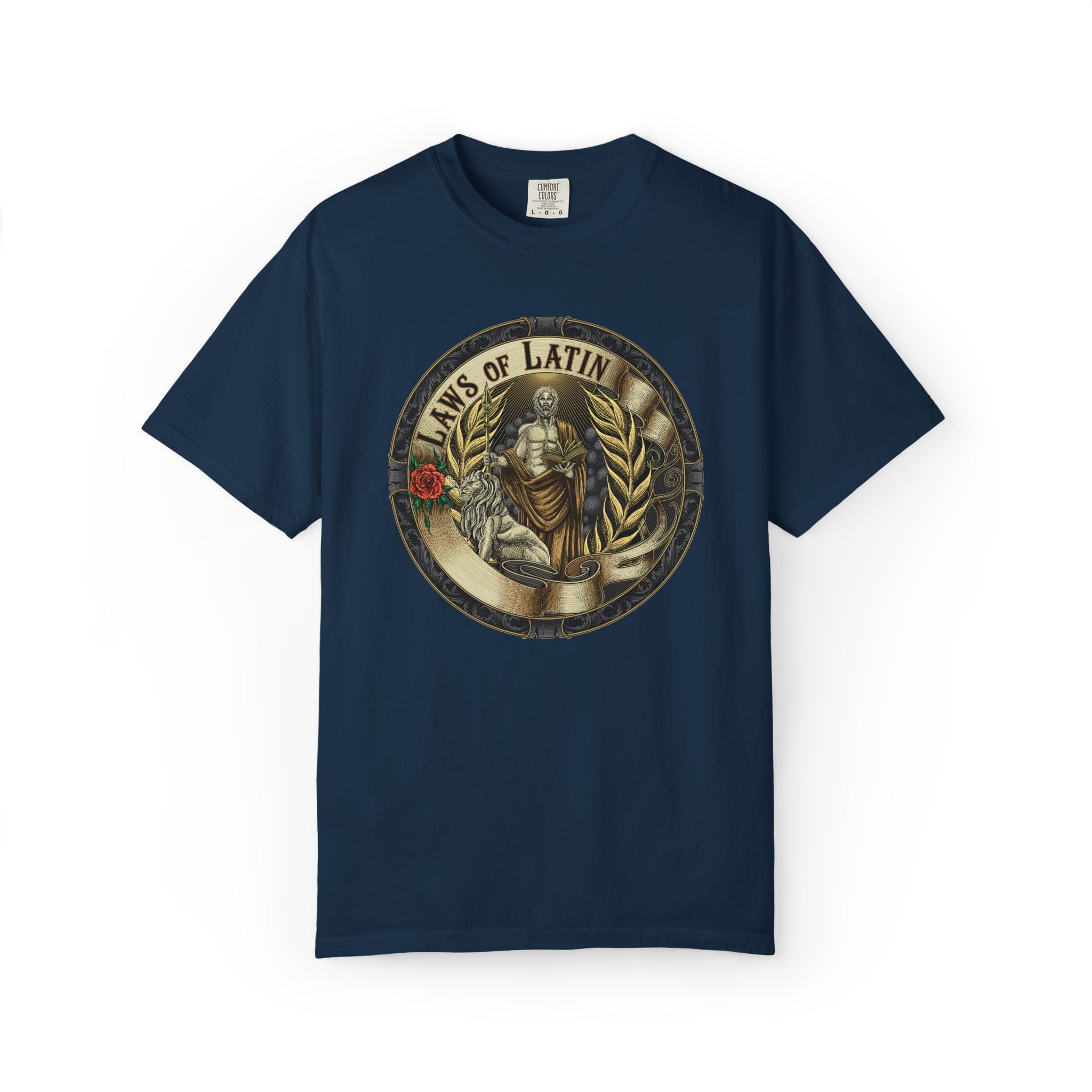 Laws of Latin T‑Shirt — Vintage True Navy Blue Tee